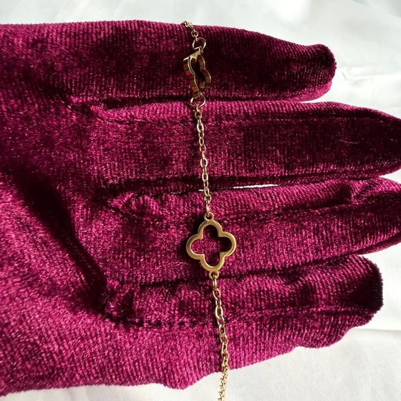 18 K Gold Clover bracelet adjustable luxury gold - Picture 6 of 8